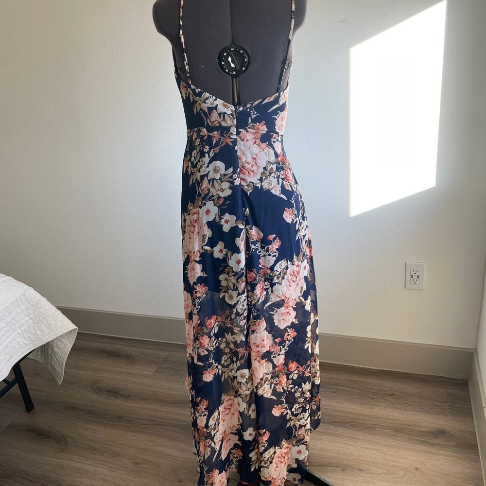 Floral High Low Spaghetti Strap Dress - Picture 5 of 8